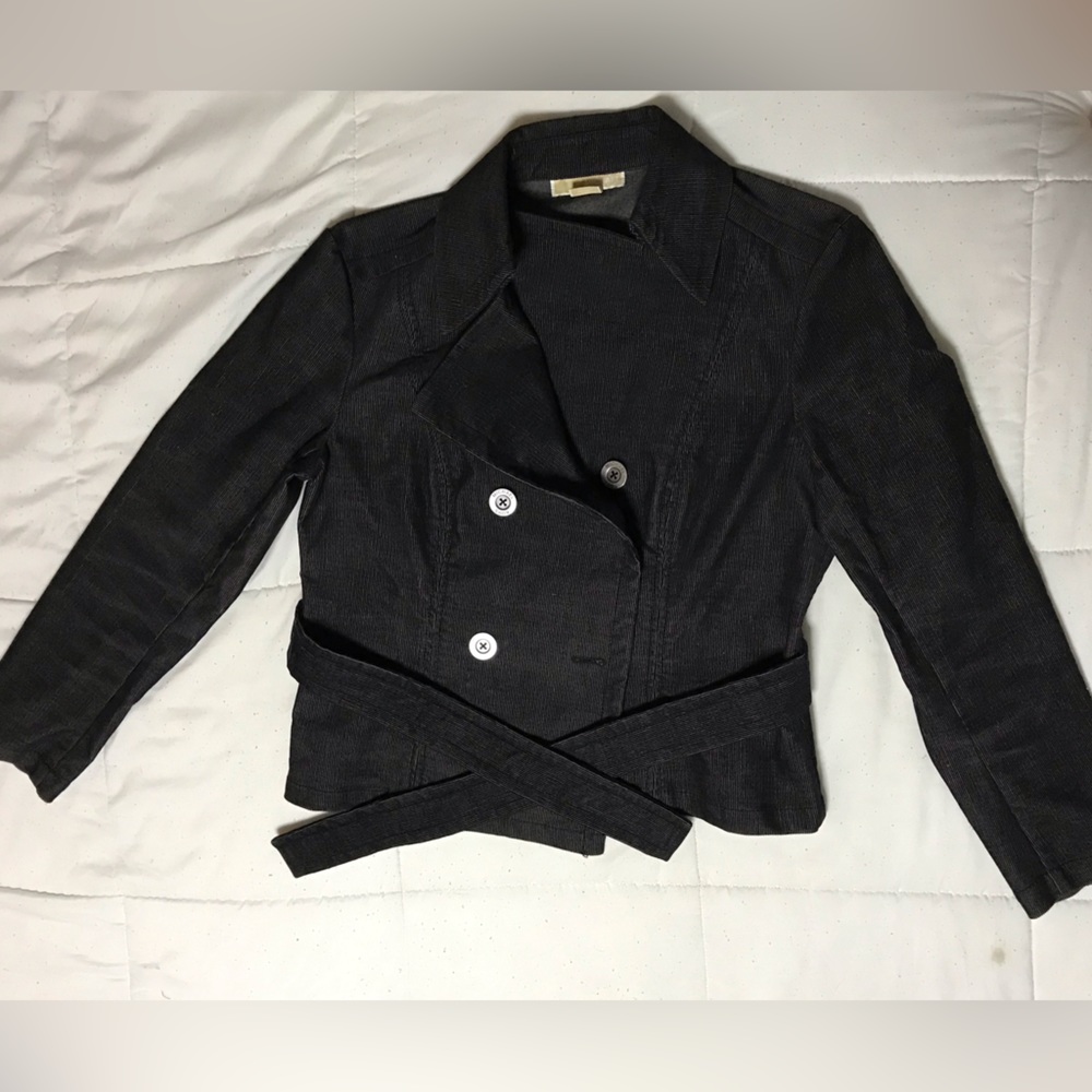Michael Kors Corduroy black overcoat